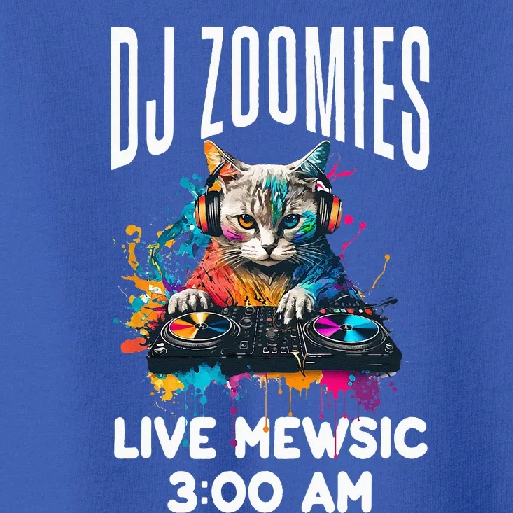 Funny Kitty Cat Lover Rainbow Funny DJ Music Zoomies Toddler T-Shirt