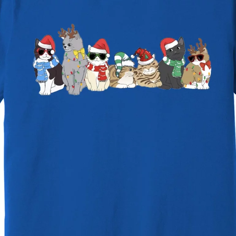 Funny Kittens Christmas Cute Gift Xmas Tree Lights Xmas Cat Gift Premium T-Shirt