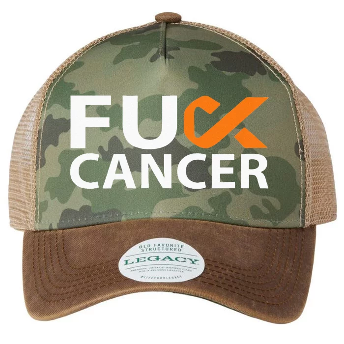 Fuck Kidney Cancer FU FU Orange Ribbon Cancer Awareness Legacy Tie Dye Trucker Hat