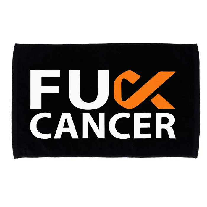 Fuck Kidney Cancer FU FU Orange Ribbon Cancer Awareness Microfiber Hand Towel