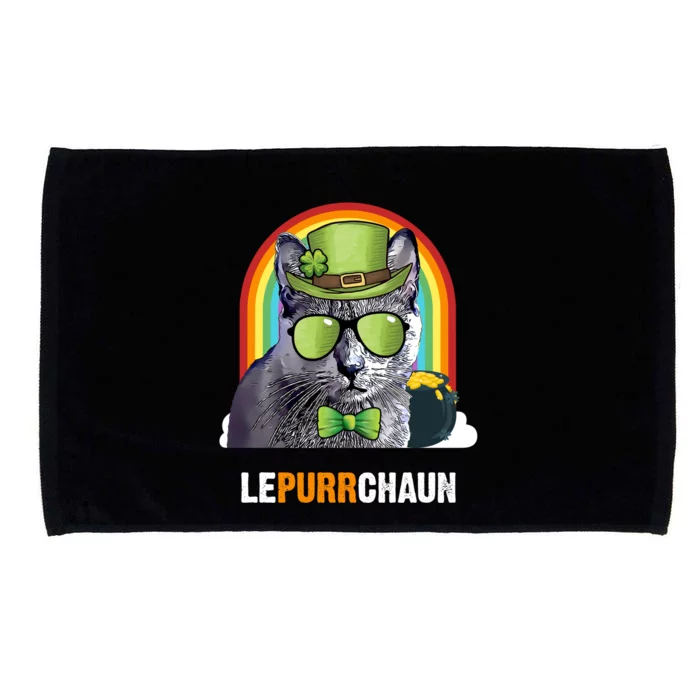 Funny Korat Cat Lepurrchaun St Patricks Day Gift Microfiber Hand Towel