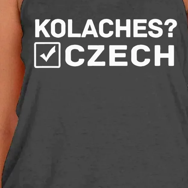 Funny Kolaches Czech Women's Knotted Racerback Tank