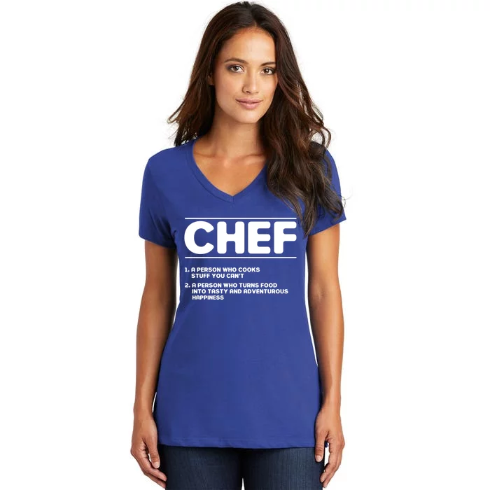 Funny Kitchen Chef Definition Gift Women's V-Neck T-Shirt