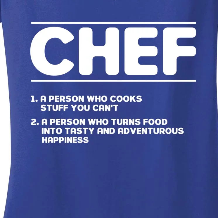 Funny Kitchen Chef Definition Gift Women's V-Neck T-Shirt