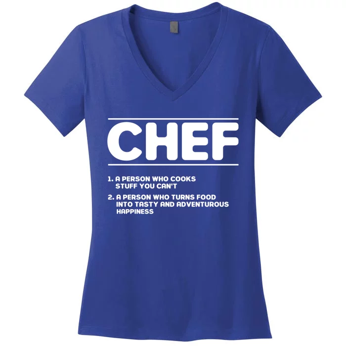 Funny Kitchen Chef Definition Gift Women's V-Neck T-Shirt