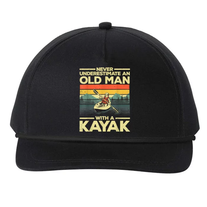 Funny Kayaking Design For Men Grandpa Kayaker Kayak Lovers Snapback Five-Panel Rope Hat