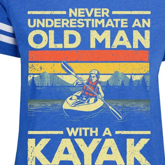 Funny Kayaking Design For Grandpa Kayaker Kayak Lovers Enza Ladies Jersey Football T-Shirt