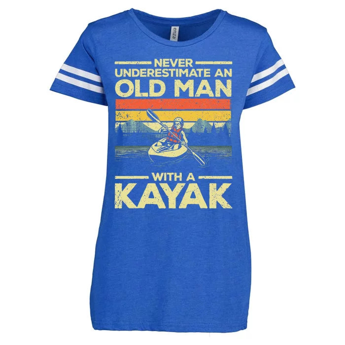 Funny Kayaking Design For Grandpa Kayaker Kayak Lovers Enza Ladies Jersey Football T-Shirt