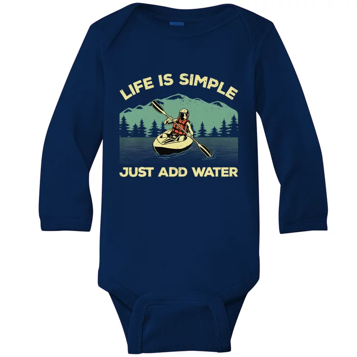 Funny Kayaking Design For Paddling Canoeing Lover Baby Long Sleeve Bodysuit