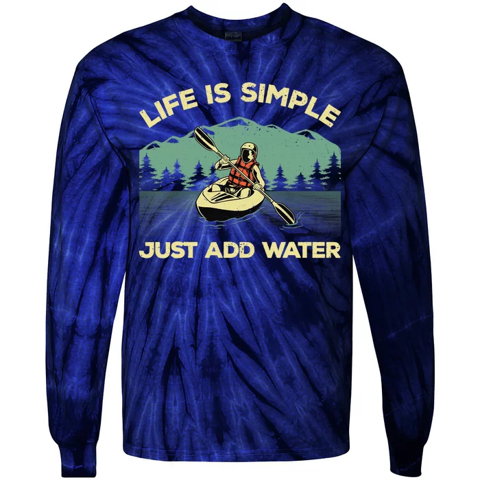 Funny Kayaking Design For Paddling Canoeing Lover Tie-Dye Long Sleeve Shirt