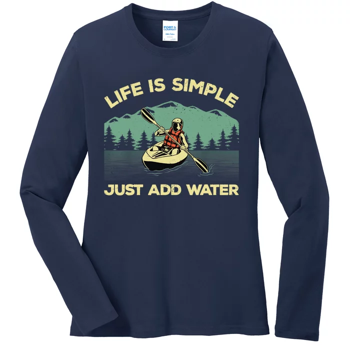 Funny Kayaking Design For Paddling Canoeing Lover Ladies Long Sleeve Shirt