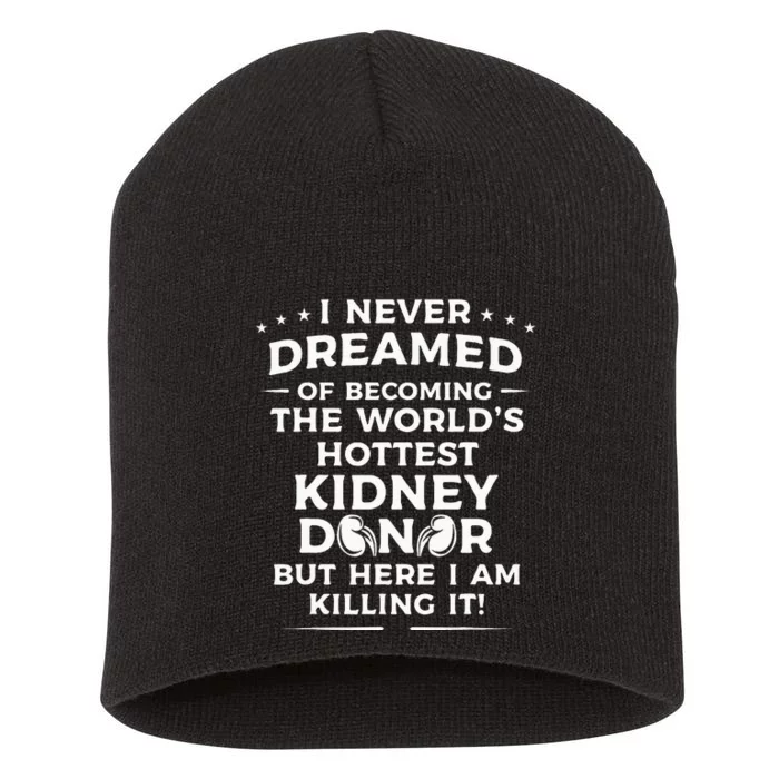 Funny Kidney Donor Art Men Women Kidney Disease Awareness Short Acrylic Beanie