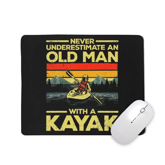 Funny Kayaking Design Grandpa Kayaker Kayak Lovers Mousepad