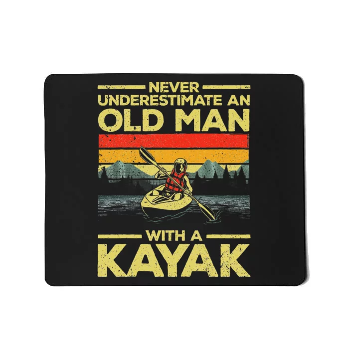 Funny Kayaking Design Grandpa Kayaker Kayak Lovers Mousepad