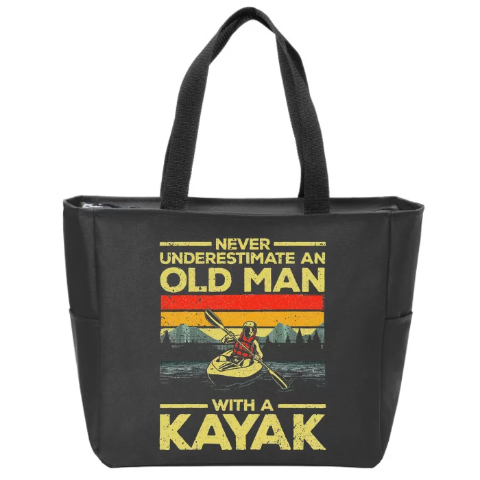 Funny Kayaking Design Grandpa Kayaker Kayak Lovers Zip Tote Bag