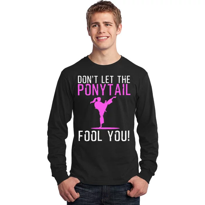 Funny Karate Design For Wo Karate Kick Martial Art Tall Long Sleeve T-Shirt