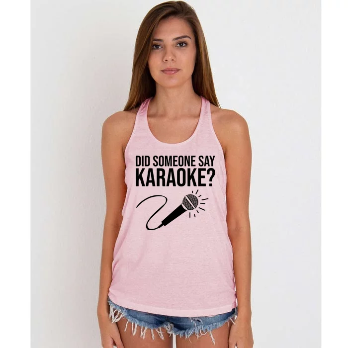 Funny Karaoke Designs For Men Women Singing Music Lovers Women's Knotted Racerback Tank