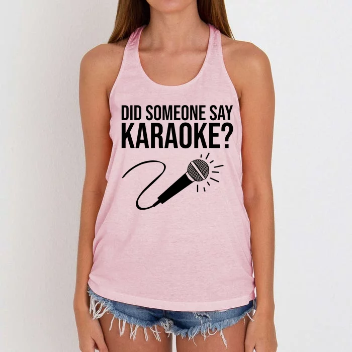 Funny Karaoke Designs For Men Women Singing Music Lovers Women's Knotted Racerback Tank