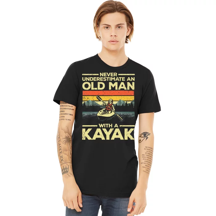 Funny Kayaking Design For Men Grandpa Kayaker Kayak Lovers Premium T-Shirt