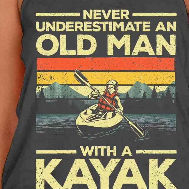 Funny Kayaking Design For Men Grandpa Kayaker Kayak Lovers Women's Knotted Racerback Tank