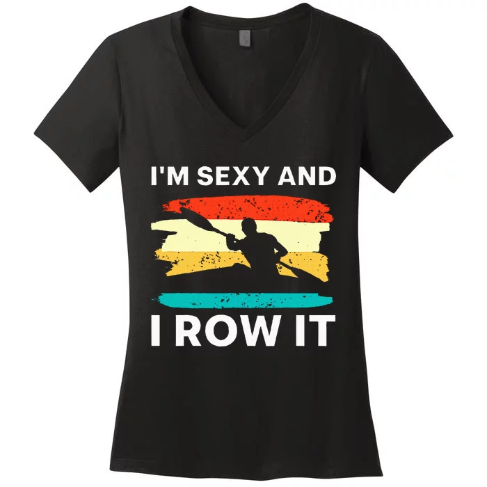 Funny Kayak Design Kayaker Boat Kayak Lover Women's V-Neck T-Shirt