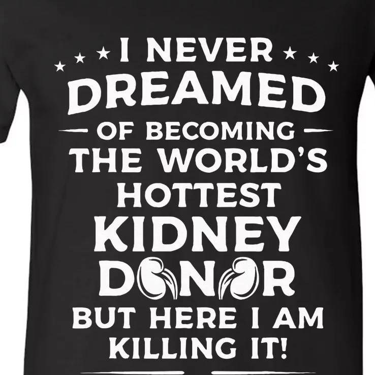 Funny Kidney Donor Art Men Women Kidney Disease Awareness V-Neck T-Shirt