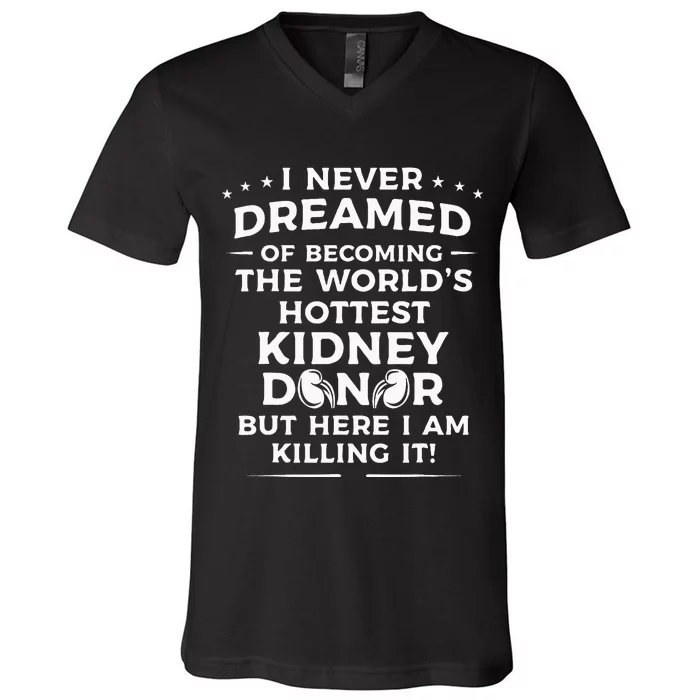 Funny Kidney Donor Art Men Women Kidney Disease Awareness V-Neck T-Shirt