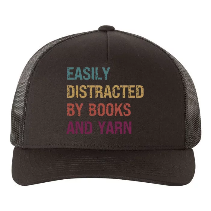 Funny Knitting Easily Distracted By Knitting Books Yarn Yupoong Adult 5-Panel Trucker Hat