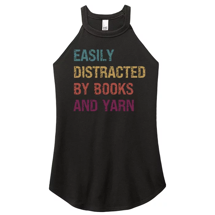 Funny Knitting Easily Distracted By Knitting Books Yarn Women’s Perfect Tri Rocker Tank