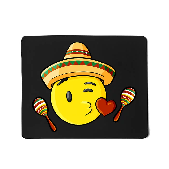 Fiesta Kiss Emoticon Cinco De Mayo Mexican Gift Mousepad