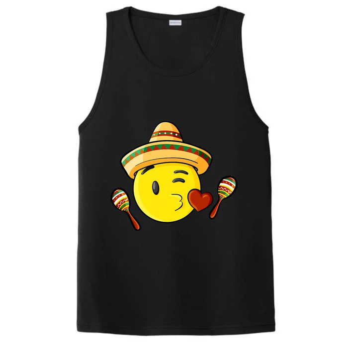 Fiesta Kiss Emoticon Cinco De Mayo Mexican Gift Performance Tank