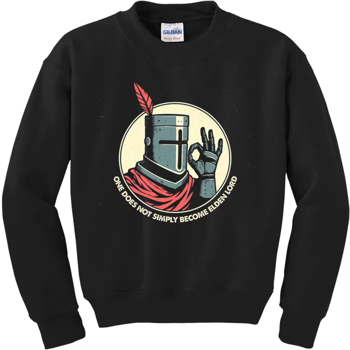 Funny Knight Elden Lord Gaming Meme Parody Kids Sweatshirt