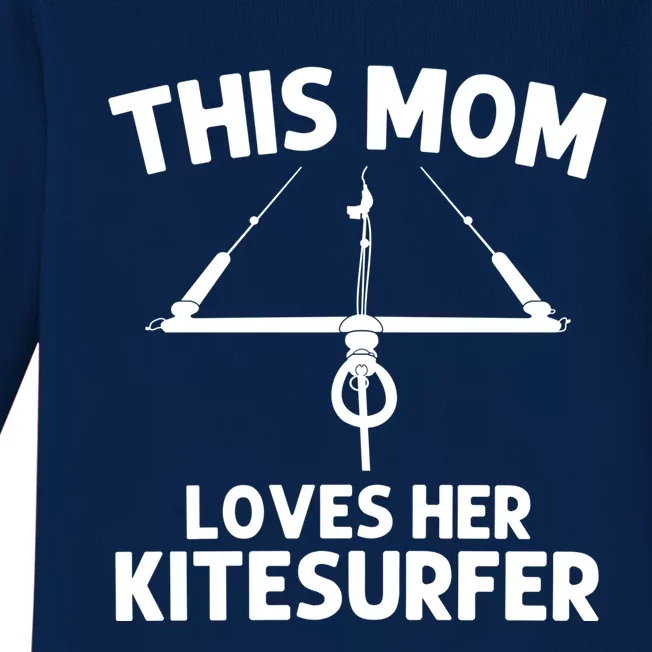 Funny Kitesurfing For Mom Mother Kiteboarding Kite Surfing Gift Baby Long Sleeve Bodysuit