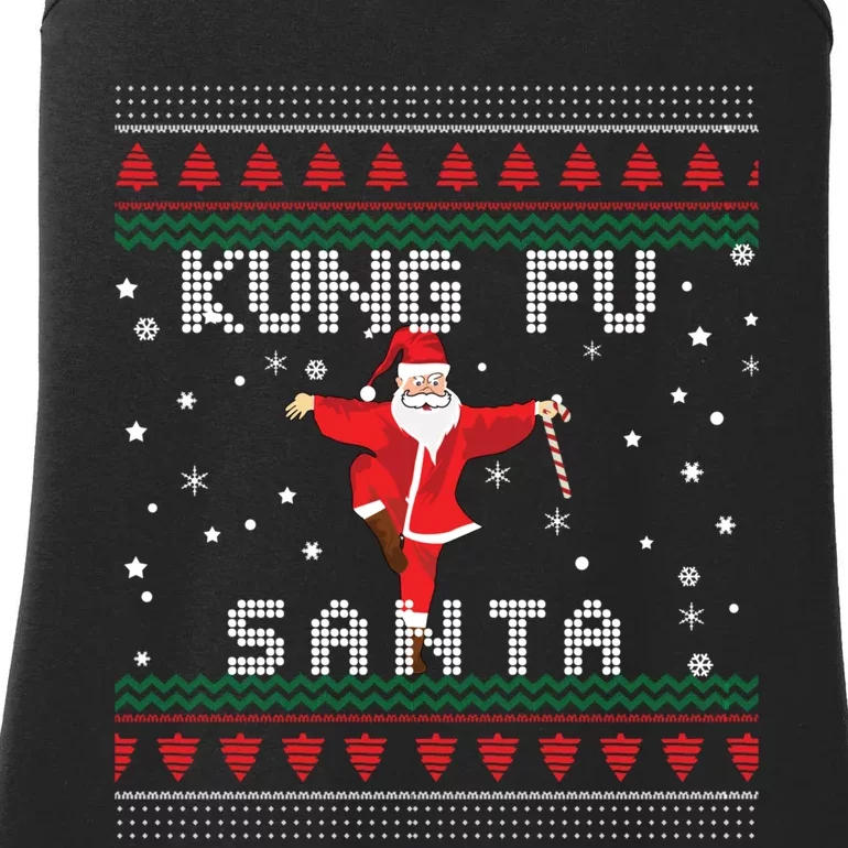 Funny Kung Fu Santa Claus Ugly Christmas Gift Ladies Essential Tank