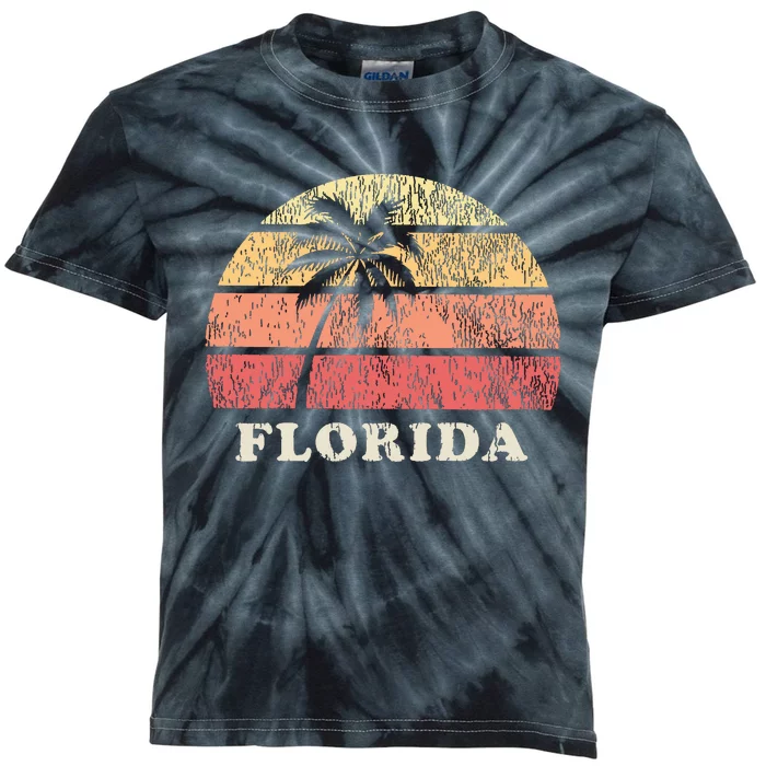 Florida Keys Fl Vintage 70s Retro Throwback Design Kids Tie-Dye T-Shirt