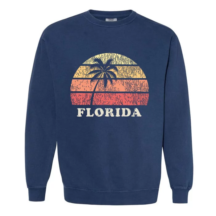 Florida Keys Fl Vintage 70s Retro Throwback Design Garment-Dyed Sweatshirt