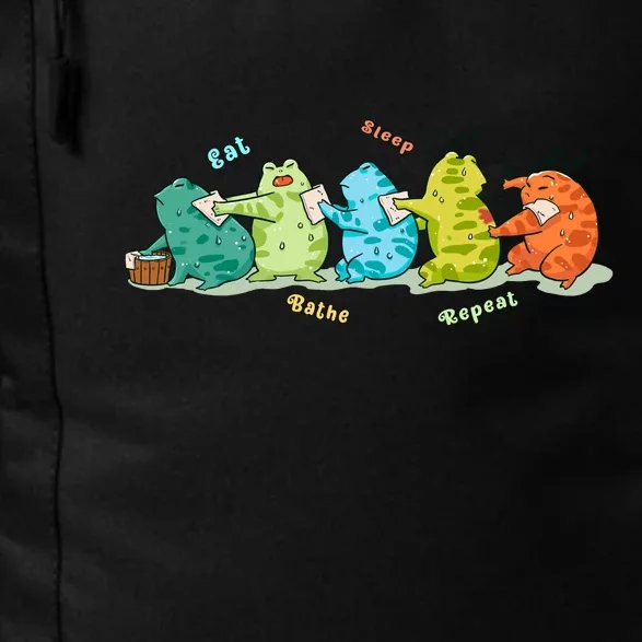 Funny Kawaii Frog Eat. Sleep. Bathe. Repeat Gift Daily Commute Backpack