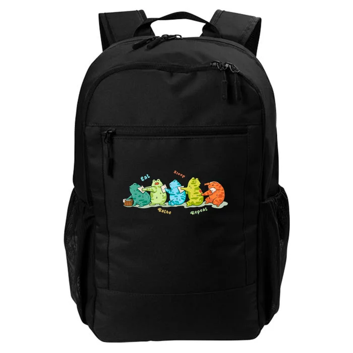 Funny Kawaii Frog Eat. Sleep. Bathe. Repeat Gift Daily Commute Backpack