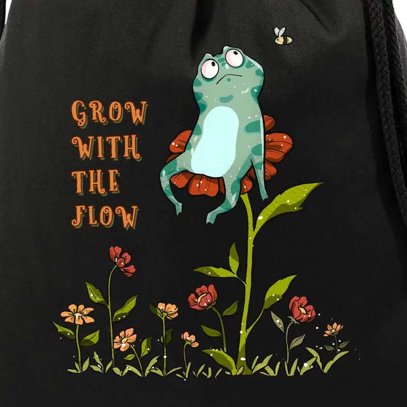 Funny Kawaii Frog Grow With The Flow Gift Drawstring Bag