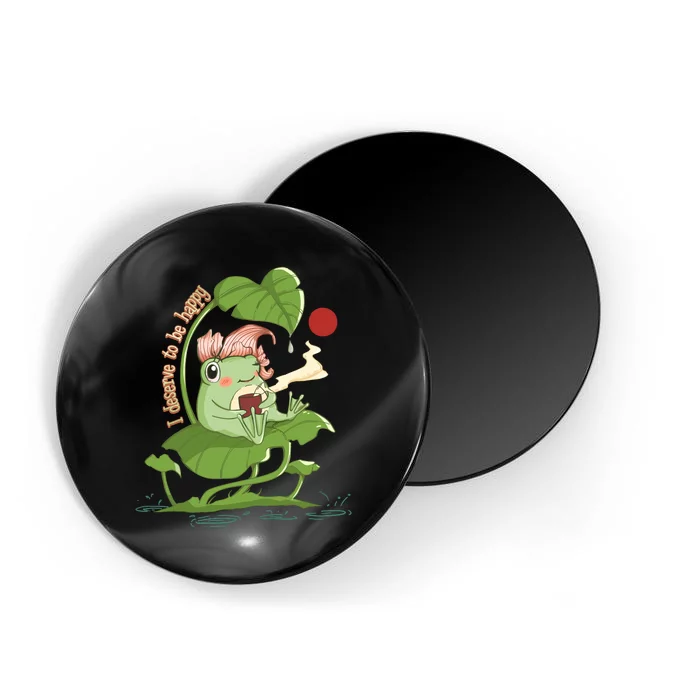 Funny Kawaii Frog I Deserve To Be Happy Gift Magnet