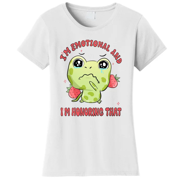 Kawaii Strawberry Frog - Cute Retro Japanese Aesthetic Gift Women's T-Shirt