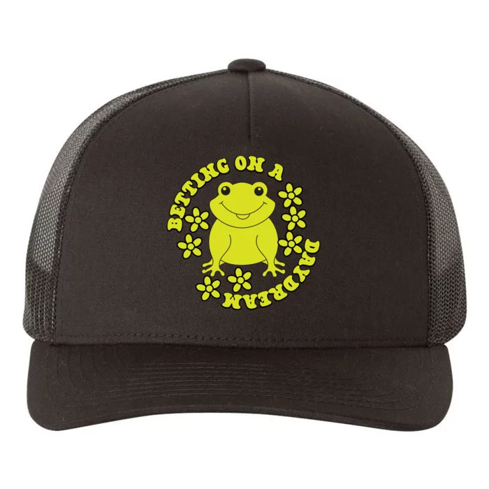 Funny Kawaii Frog Betting On A Daydream Gift Yupoong Adult 5-Panel Trucker Hat