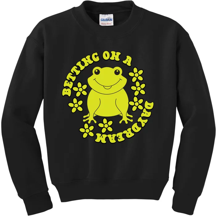 Funny Kawaii Frog Betting On A Daydream Gift Kids Sweatshirt