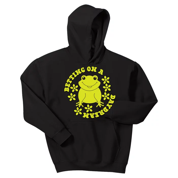 Funny Kawaii Frog Betting On A Daydream Gift Kids Hoodie