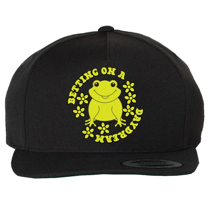 Funny Kawaii Frog Betting On A Daydream Gift Wool Snapback Cap