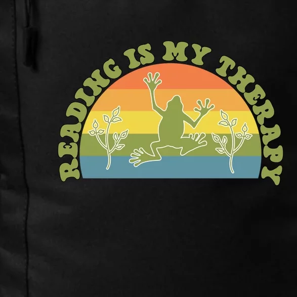 Funny Kawaii Frog Reading Is My Therapy Gift Daily Commute Backpack