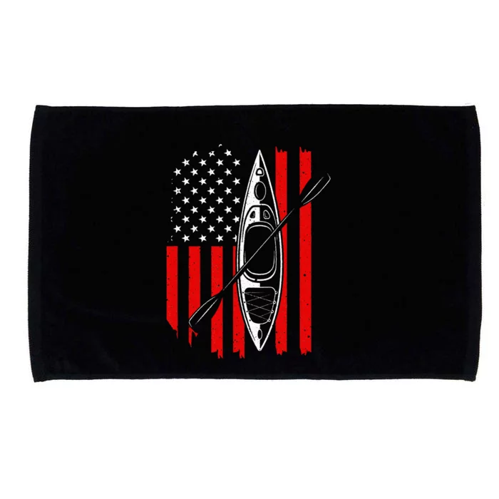 Funny Kayaking Gift For  Cool American Flag Kayak Microfiber Hand Towel