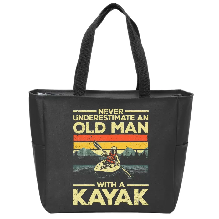 Funny Kayaking Grandpa Kayaker Kayak Lovers Zip Tote Bag