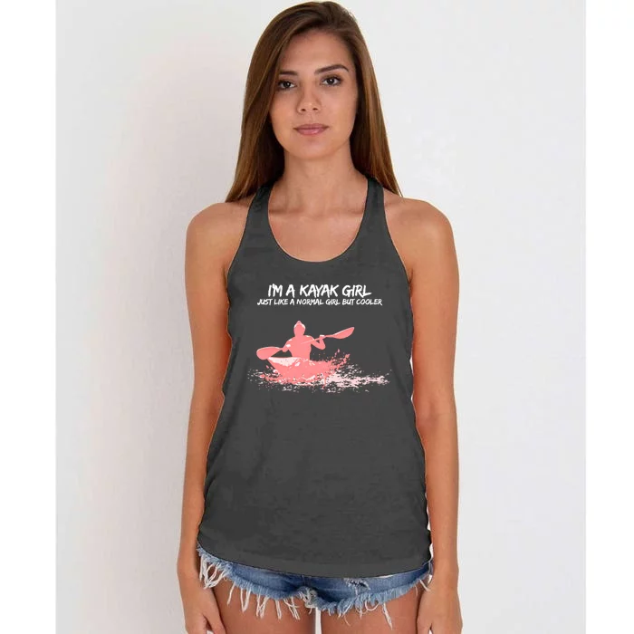 Funny Kayak Gift Just Like Normal But Cooler Women's Knotted Racerback Tank