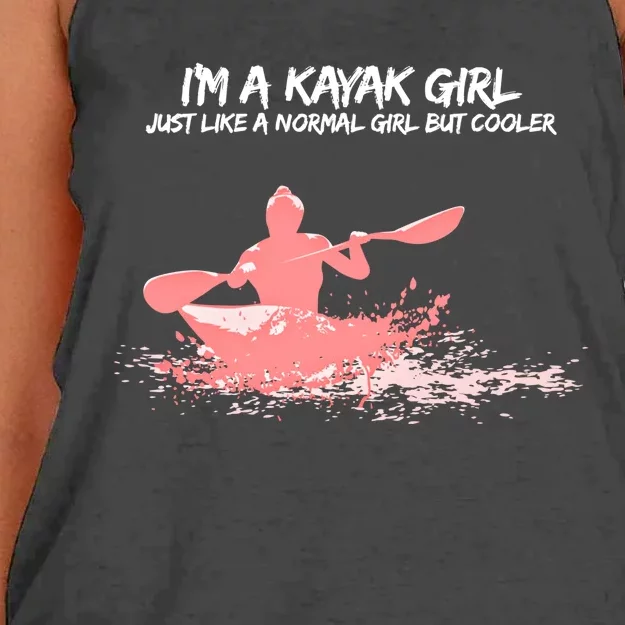 Funny Kayak Gift Just Like Normal But Cooler Women's Knotted Racerback Tank